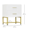 thumbnail image 3 of HOMCOM Ensemble de 2 Tables de Chevet avec Tiroirs pour Chambre Blanc, 3 of 10