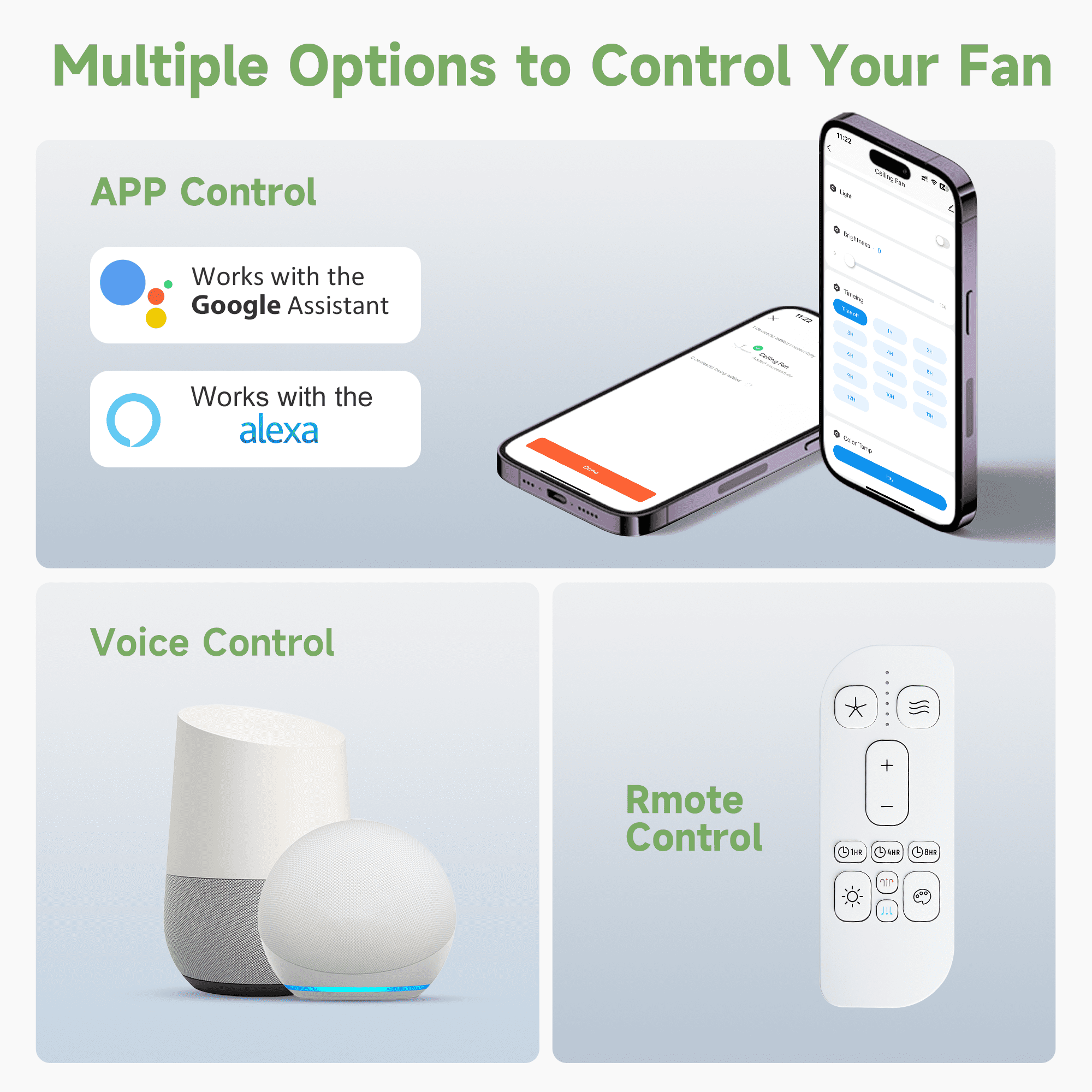 64 inch Farmhouse Ceiling Fans with Light and Remote, 6 ABS Blades Damp Rated Outdoor Patios Fan Works with Alexa Tuya App, Dula-Layer Lampshade