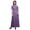 Violet2, variant on Bimba Rayon Leaves & Magnolia Floral Printed Womens Long MaxiDressGown With Side Slit-Medium