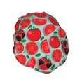 thumbnail image 2 of Kdxio Cute Tomato Print Shower Cap for Women,Elastic and Reusable,Double Waterproof Layers Bathing Hat, 2 of 9