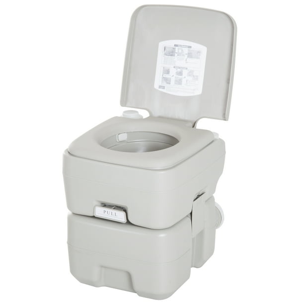 kleankin Outdoor Portable Travel Toilet Detachable Flushable Tank Easy to Use 3 Way Pistol for Camping Hiking Boating Roadtripping 5.3 Gallon 20L Walmart
