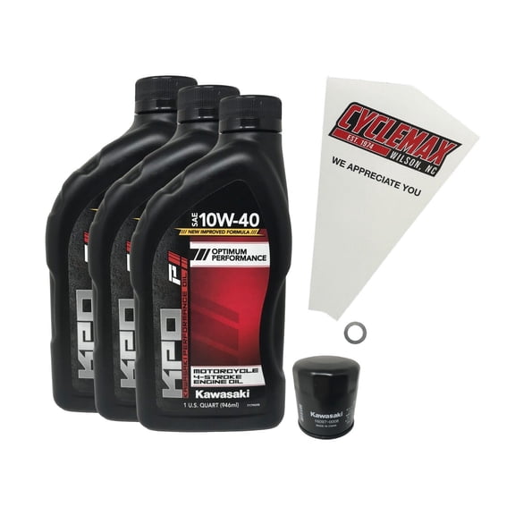 Cyclemax OEM Std 10W-40 Oil Change Kit fits 2017- 2023 Kawasaki Versys X300