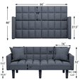 thumbnail image 7 of Homall Sofa Couch Futon Sofa Bed Backrest Adjustable Angle Sofa, Blue, 7 of 7