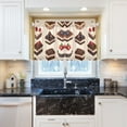 thumbnail image 5 of Yayeee Kitchen Curtains Tier Pair Light Filtering 27"x36" Rod Pocket Short Cafe Window Panel, Blue Cakes, 5 of 7