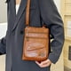 thumbnail image 5 of Mochila con bolsillo grande para teléfono móvil, bolso de mano de piel suave, bandolera portátil, monedero de viaje, bolsillo exterior, ajustable, piel auténtica, para senderismo, viajes, 5 of 8