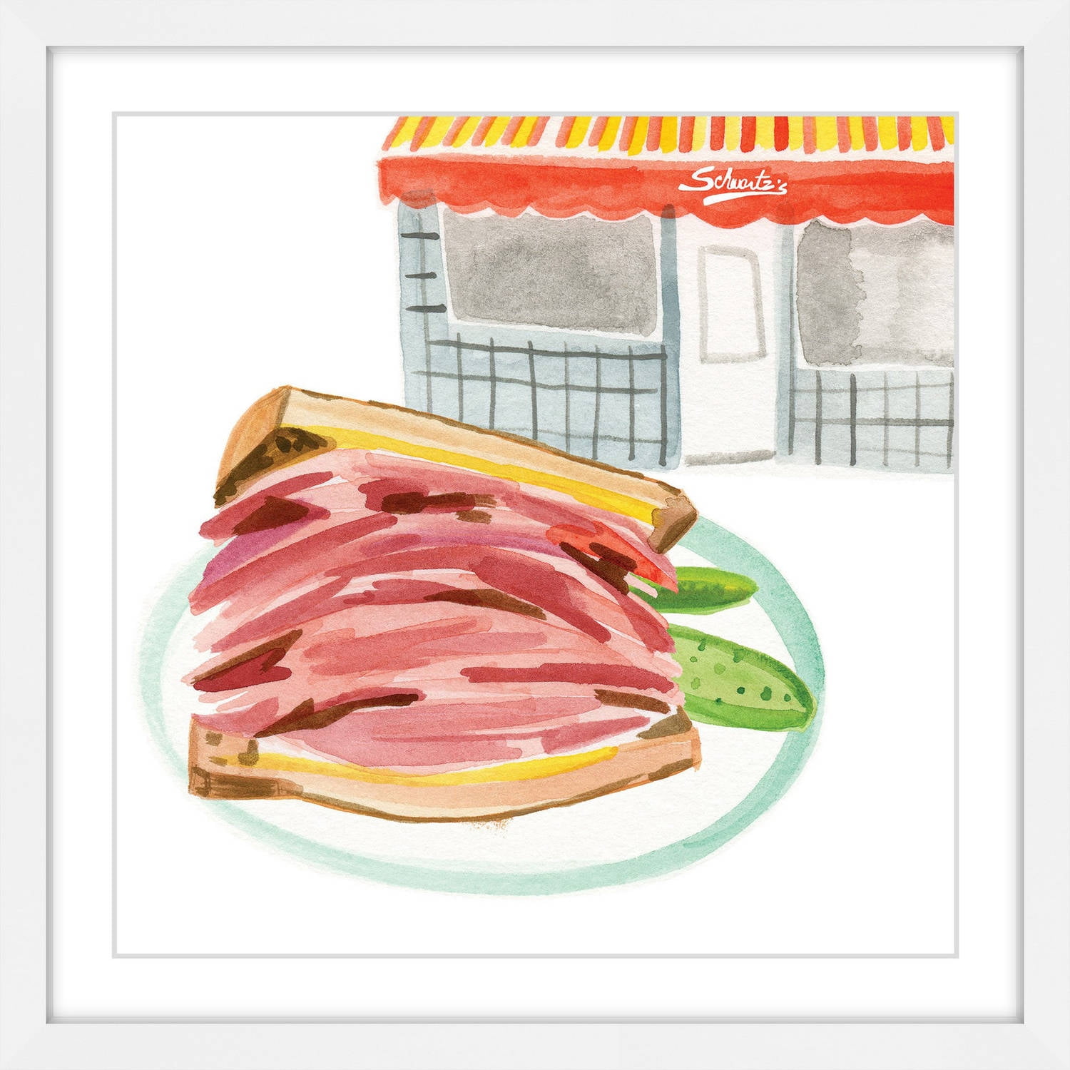 Marmont Hill "Schwartz's" by Molly Rosner Framed Painting Art Print