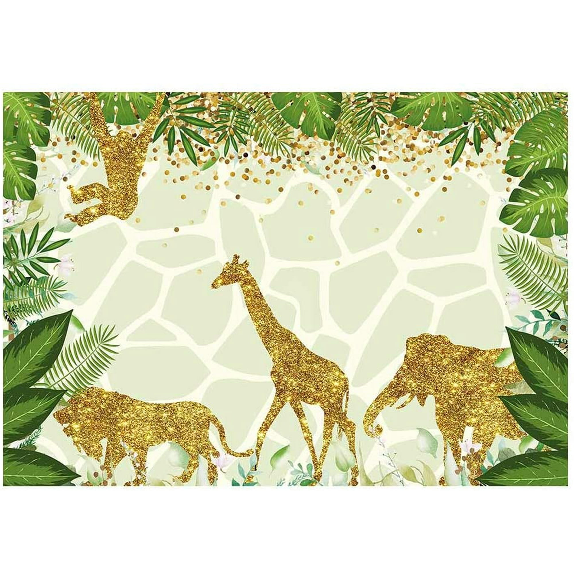 7x5ft Jungle Theme Birthday Party Backdrop Golden Glitter Wild One Animals  Photography Background Summer Tropical Leaves Baby Shower Cake Table  Decoration Photobooth Studio Props | Walmart Canada