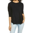 thumbnail image 1 of EVERLEIGH Cozy Ribbed Inset Layered Sweater Black Size M, 1 of 1