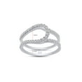 thumbnail image 4 of 1/3 CT Round Cut White Cubic Zirconia Enhancer Curve Guard Ring In 14K White Gold Plated 925 Sterling Silver (Color: White, Clarity: VVS1-VVS2, 0.33 Cttw) -8, 4 of 8