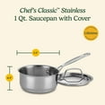 thumbnail image 3 of 1 Quart Saucepan w/Cover, Chef's Classic Stainless Steel Cookware Collection, 719-14, 3 of 4