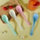 thumbnail image 2 of Zhuge Juego de 4 cucharas de sopa de paja de trigo, cucharas de ramen irrompibles de colores, cucharas pequeñas portátiles, fáciles de limpiar, aptas para lavavajillas, color rosa, 2 of 5