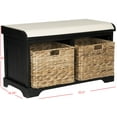 thumbnail image 4 of SAFAVIEH Freddy Contemporary Wicker Storage Bench with Cushion, Distressed Black, 4 of 6