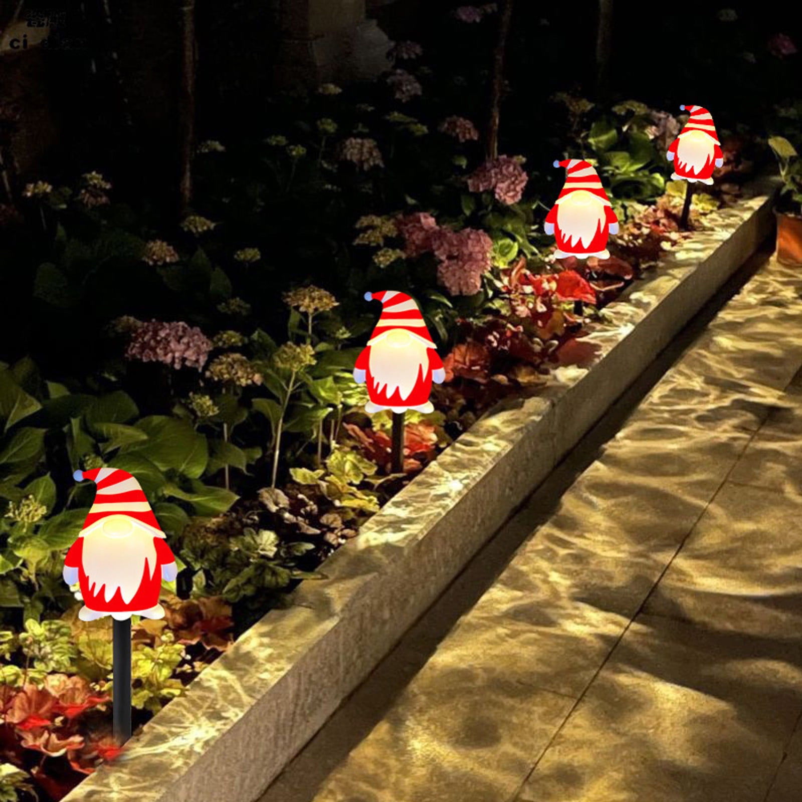 Solar Christmas Garden Stake Lights, Outdoor Waterproof Solar Santa Claus Garden Stake Christmas Pathway Lights for Christmas Decorations Garden Lawn Pathway Patio