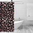 thumbnail image 2 of Shower Curtain, Trendy shiny rose gold leopard Waterproof Fabric Plastic Shower Curtain, Drying Fast Bathroom Curtain with 9 Buttonholes, Ruffle Shower Curtain 60x72in, 2 of 8