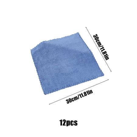 SLYNSHome - 12 Pcs - Kitchen Cloth Dish Towels Dishcloths - Absorbent - 11.8 inch - Coral Velvet Dishtowels Nonstick Oil Washable Fast Drying (Blue)