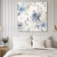 thumbnail image 4 of Blue White Floral Wall Art Painting on Canvas, Botanical Garden Flowers Leaves Canvas Art Home Prints Wall Art Framed Modern Artwork for Living Room Bedroom Wall Decor 12x12in, 4 of 9