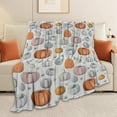 thumbnail image 4 of Fall Throw Blanket Fall Decor Autumn Pumpkin Leaves Flannel Fleece Blanket Gifts for Girls Boys Farmhouse Super Warm Soft Cozy Plush Lightweight Seasonal Bedding Blanket for Couch Kids Adult 50"X40", 4 of 8