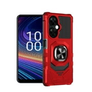 Phone Case for Boost Mobile Celero 5G Plus 2024/ Celero 3 Plus, Ring Kickstand Hybrid Case Cover (Red)