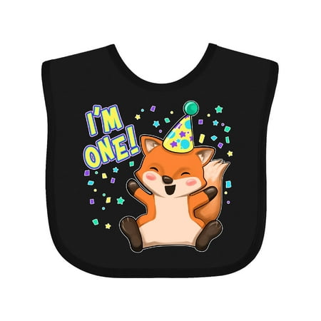 

Inktastic I m One!- Cute Fox Birthday Gift Baby Boy or Baby Girl Bib
