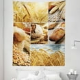 thumbnail image 1 of Harvest Tapestry, Various Stages of Bread Making from Wheat to Final Product Collage Pattern, Fabric Wall Hanging Decor for Bedroom Living Room Dorm, 5 Sizes, Earth Yellow Brown, by Ambesonne, 1 of 1