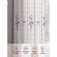thumbnail image 5 of Purple Flowers Sheer Curtains 84 Inch Length 2 Panels Set, Spring Floral Bows Lines Vintage Beige Voile Window Treatment Rod Pocket Curtains Sheers Drapes for Bedroom/Living Room/Kitchen 52"x84"x2, 5 of 7
