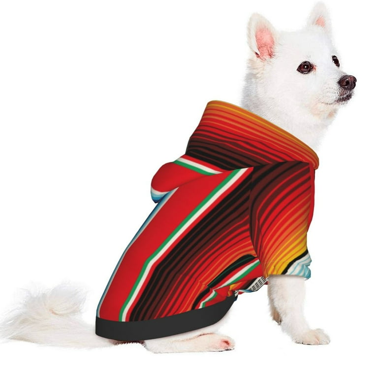 Disketp Mexican Serape Blanket Stripes Dog Hoodie Dog Clothes with