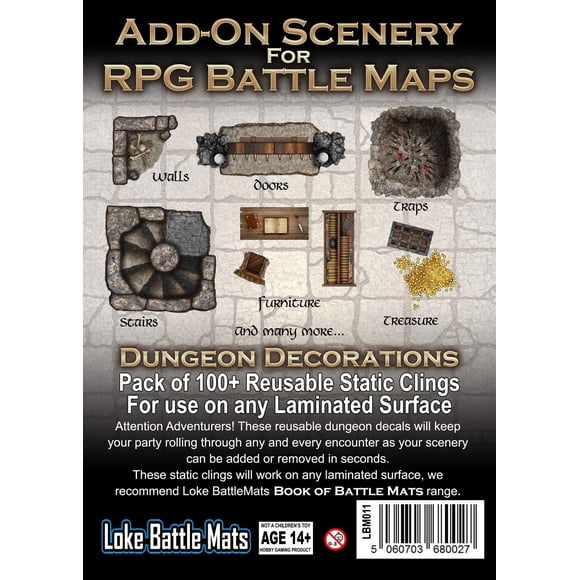 Complemento de paisajes para mapas de rol como BattleMats Dungeon Decor