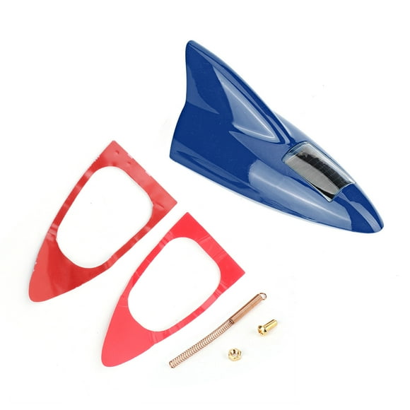 MAYUJIAA 12LED Car Solar Energy Flashing Light Shark Fin Warning Lamp Auto AccessoryBlue QM321-19926