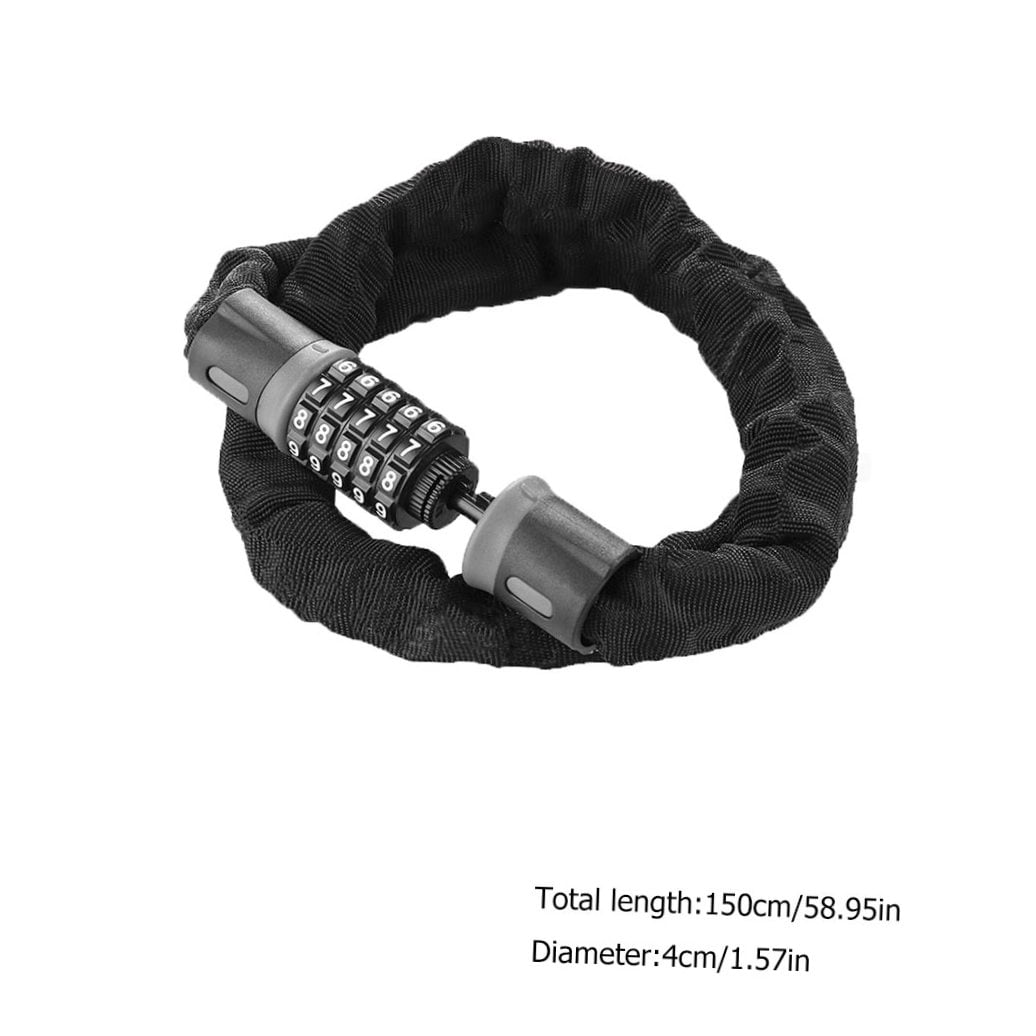 Pretyzoom Lock Chain Bike Password Lock Carbon Steel Combination 1Set