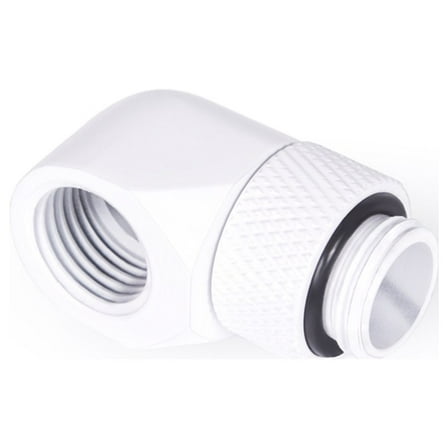 Alphacool Eiszapfen G1/4" Male to Female Extender, 90 Degree Rotary, White