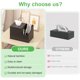 thumbnail image 5 of Soporte para caja de pañuelos - Organizador de mesita de noche multifunción cuadrado de bambú, caja de almacenamiento de pañuelos para dormitorio, baño, oficina; los compartimentos contienen iPad,, 5 of 6