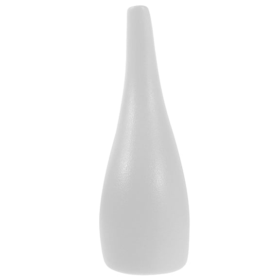 ROMANSENTIAL White Ceramic Vase Stylish Office Desk Flower Holder for Home Adornment