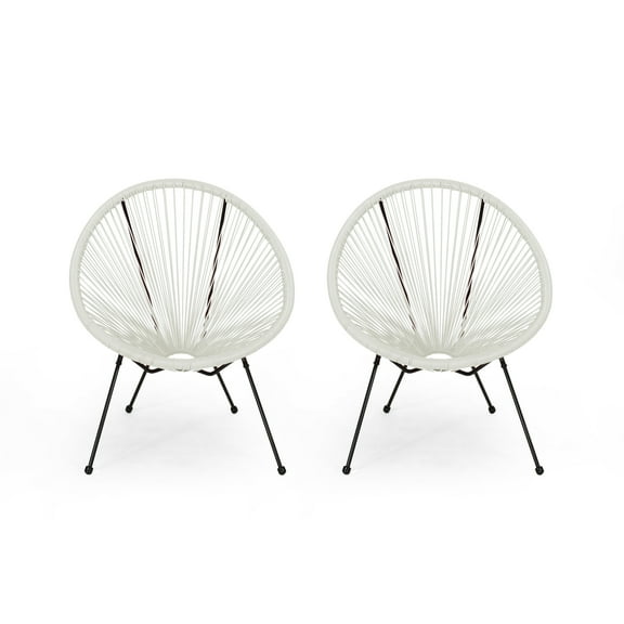 GDF Studio Mia Outdoor Hammock Weave Chair with Steel Frame (Set of 2)