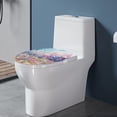 thumbnail image 3 of ZIATUBLE Colorful Ocean Toilet Lid Dust Cover Jellyfish Toilet Seat Lid Covers for Bathroom Elongated Protector with Stretch Edges Toilet Seat Covers Washable for Home Decor, 3 of 6
