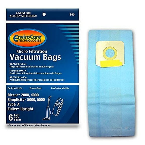 EnviroCare Replacement Micro Filtration Vacuum Bags for Compatible with Riccar 2000, 4000 and Vi