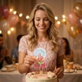 thumbnail image 4 of Goleeg Pink Flower Birthday Number Candles, Number 2 Candle - Cupcake Decorations, Pink Theme Candles, Flower Theme Party Decorations, Suitable for Party Celebrations, 4 of 6
