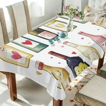Yayeee Tablecloths for Rectangular Tables 54 x 54 inch Party Table Cover, Happy Face Bottles