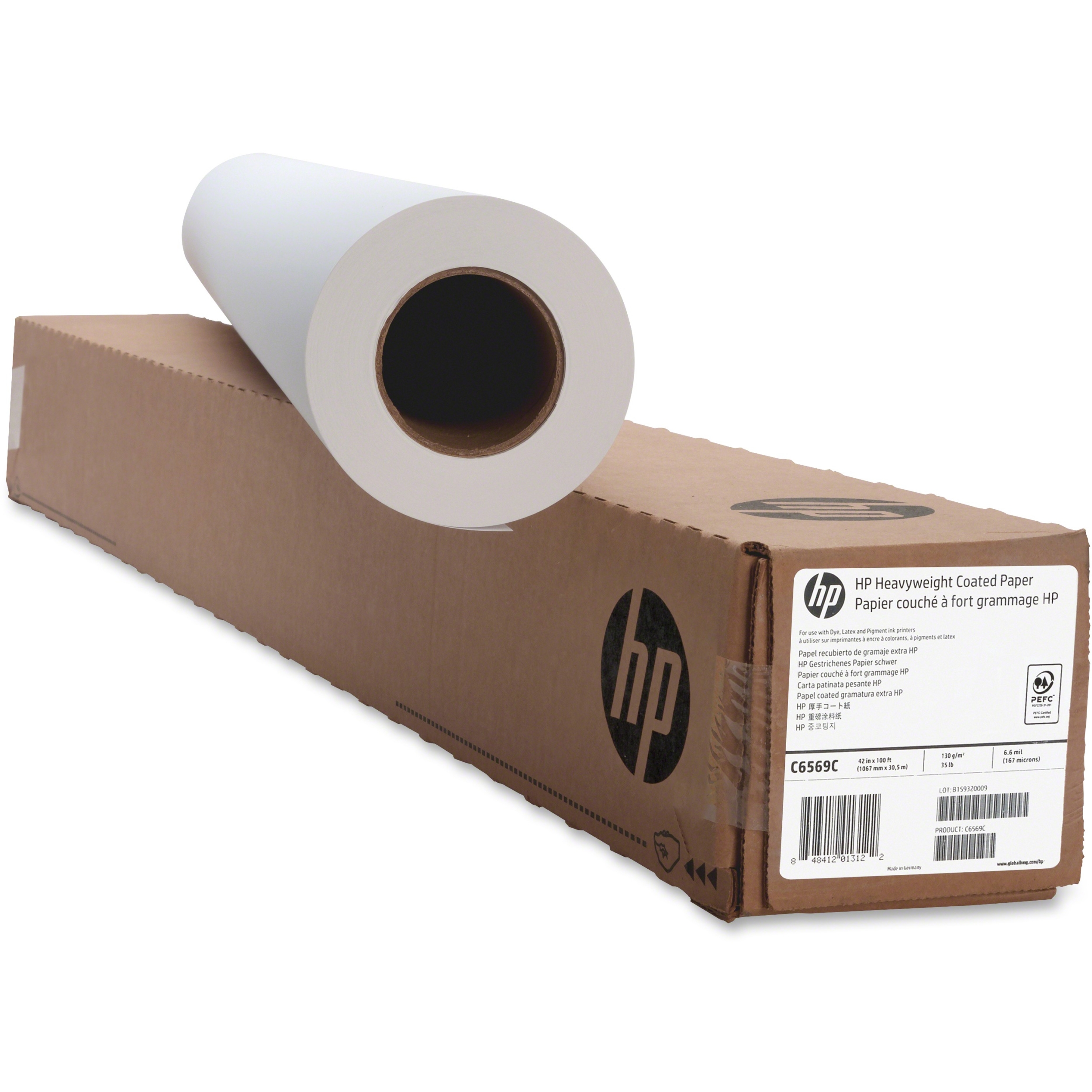 HP C6569C Heavyweight Coated Paper - 42" x 100' paper for HP designjets - 1 roll - image 2 of 3
