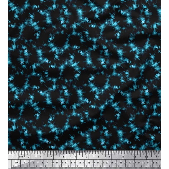 Soimoi Blue Heavy Canvas Fabric Bohemian Tie-Dye Print Fabric by the Yard 58 Inch Wide