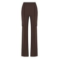 thumbnail image 6 of Lenpel Women's Cargo Pants High Waisted Pull on Ribbed Flare Leggings Bootcut Casual Trousers with Pockets, 6 of 6