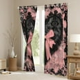 thumbnail image 3 of Manfei Princess Pink Bow Black Out Curtains, Chic Lattice Ribbon Curtains Pack of 2 (42x63 Each), Vintage Black Blossom Bedroom Curtains, Luxury Bedroom Decor, 3 of 6