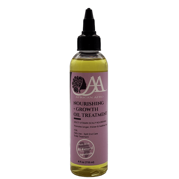 African Afro Nourishing & Growth Oil Hair Treatment | Tea Tree Oil-Based Hair Growth Oil Formula for All Hair Types | Made Cruelty-Free with Natural Ingredients | 4 Fl Oz