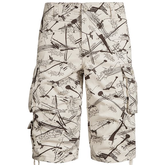 XIAOFFENN Compression Shorts Men Gym Shorts Men'S Directional Sign Work Shorts Mid-Waist Multi-Pocket Five-Piece Pants Casual Shorts Pants Casual Loose Sportwear Cargo Short Plus Size Shorts Beige Cle