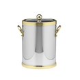 thumbnail image 2 of Kraftware 70142 Shiny Chrome And Brass 5 Quart Ice Bucket With Metal Side Handles, 2 of 3