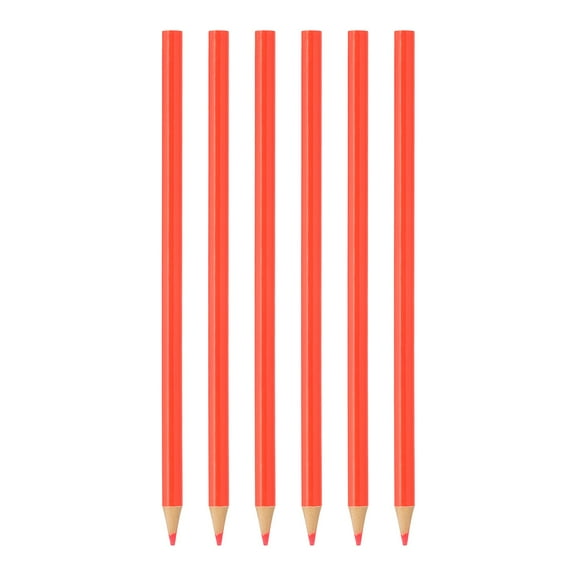 Uxcell Red Colored Pencils Set, 6Pcs Oil Color Pencils Wooden Coloring Drawing Pencil for Artists Art Painting
