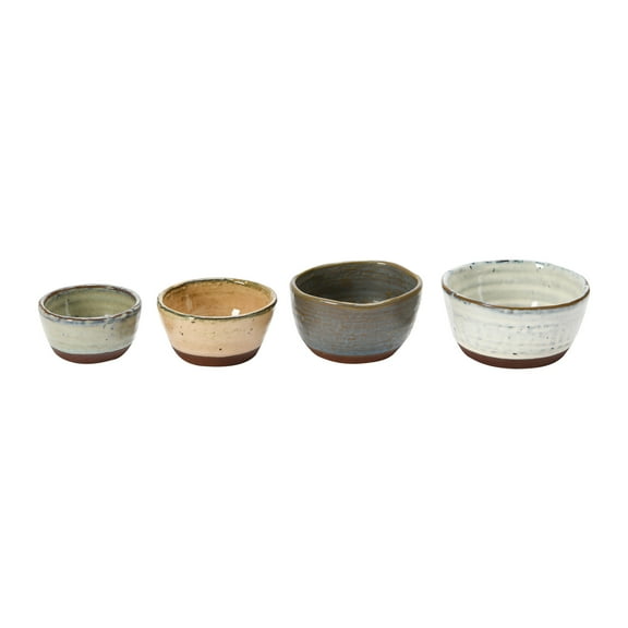 Creative Co-Op Stoneware Bowls with Reactive Glaze Finish, Set of 4