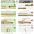 thumbnail image 5 of MaKefeile Classic 64 Inch Gold Curtain Rods Heavy duty Single Curtain Rod for Windows,1 Inch Diameter, 5 of 8