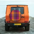 thumbnail image 6 of Naloa Purple Yellow Buffalo Plaid PVC Leather Spare Tire Wheel Cover for Car Truck SUV Camper Trailer Universal Fit many size14 inch, 6 of 6
