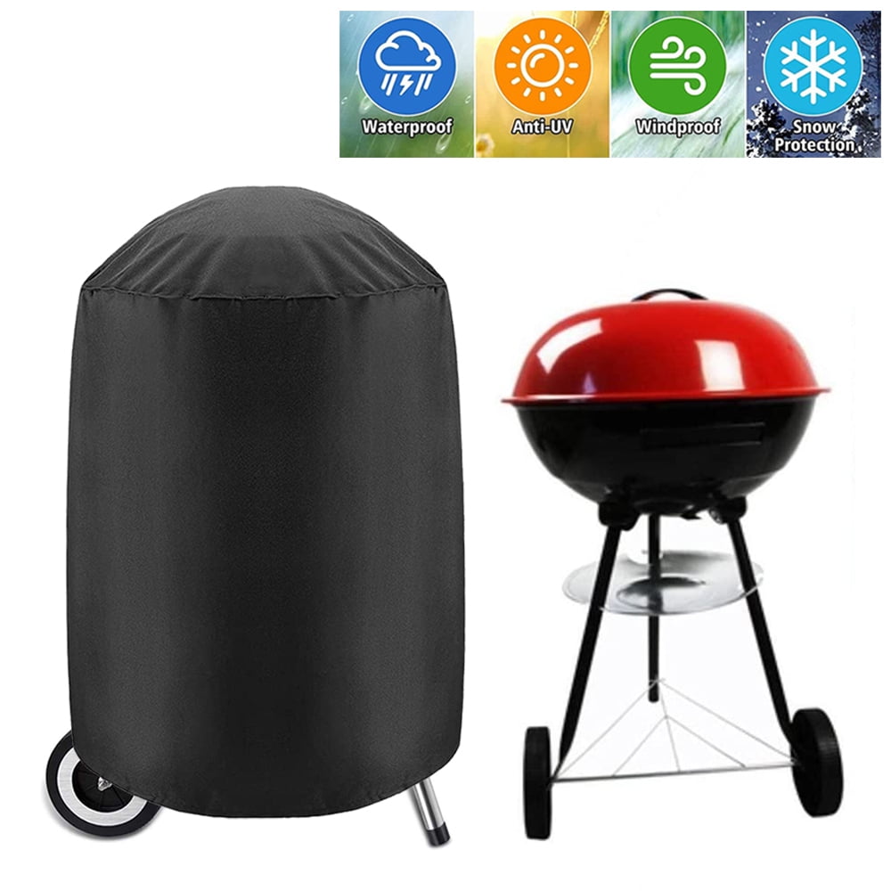 30 inch Waterproof Kettle Grill Cover Charcoal Barbecue BBQ Patio Garden Fire Pit Protector with Storage Bag, Windproof, Dustproof Round Cover, UV Resistant