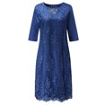 thumbnail image 2 of Joernso Formal Dress Lace Patchwork Women Crochet Flower Bodycon Dress for Wedding, 2 of 7